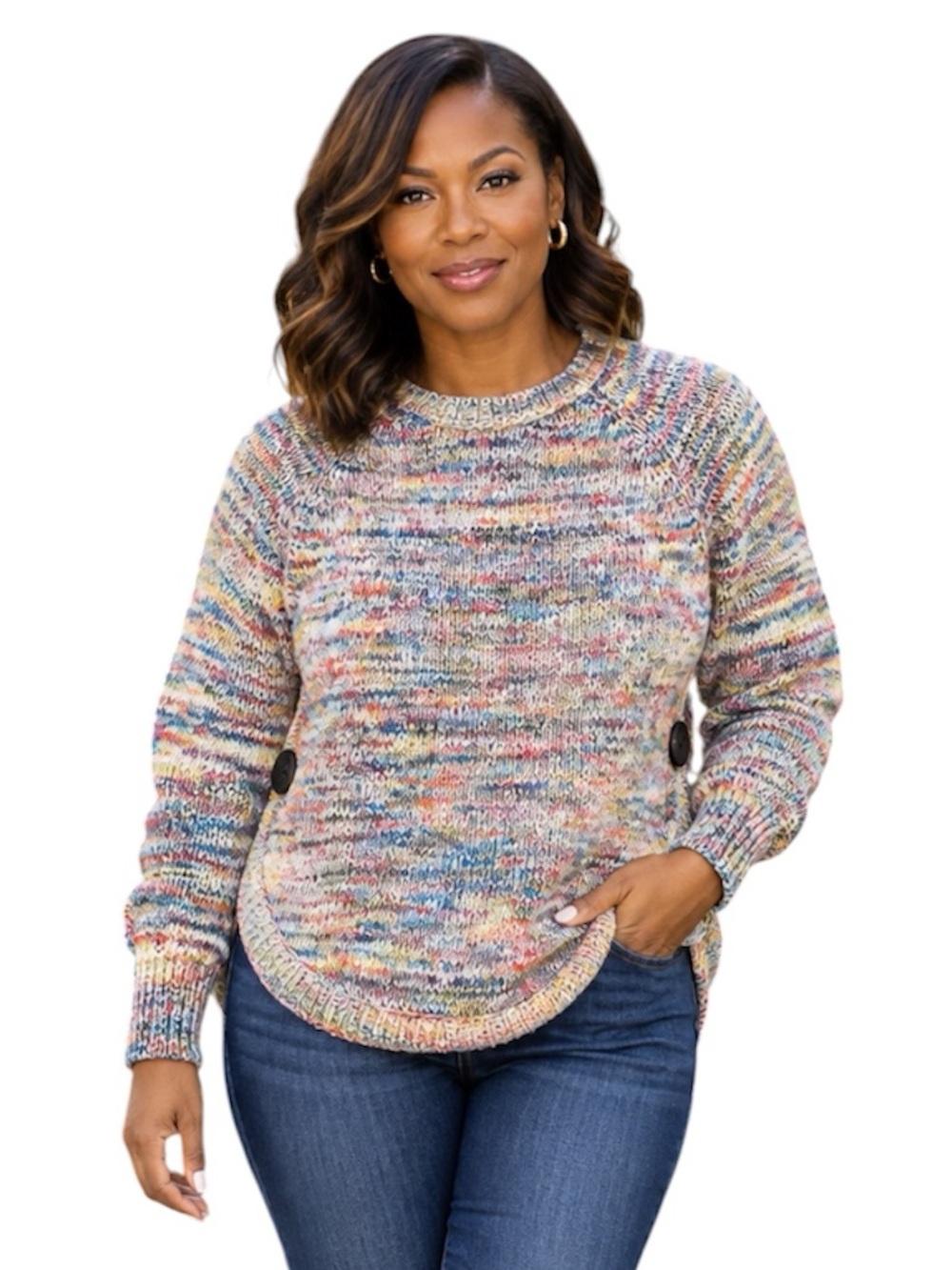 Ronnie Salloway Multicolor Crewneck Sweater Size: Small